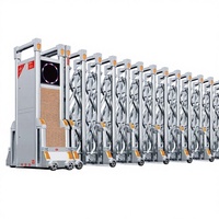 Portail de clôture de cour électrique industriel rétractable en alliage d'aluminium à ouverture automatique, coulissant intelligent, design moderne, pour écoles