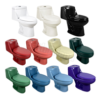Offre Spéciale : WC Monobloc en Céramique Colorée, Fixation au Sol, Chasse d'Eau par Siphon, pour l'Amérique du Sud