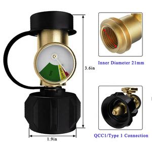 Indikator Level pengukur adaptor meteran katup <span class=keywords><strong>Gas</strong></span> propana panggang RV Amerika Utara berlapis nikel kuningan kualitas tinggi untuk Putar - Product Image 3