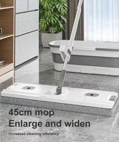 Serpillère plate 360° pliable avec seau en acier, roues portables et tête en microfibre pour le nettoyage des sols, idéale pour la maison et le lavage de voitures