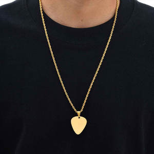 Collar de hombre personalizado de acero inoxidable 316L con colgante de corazón, chapado en oro PVD de 14K/18K, joyería fina de moda para grabar. - Product Image 3