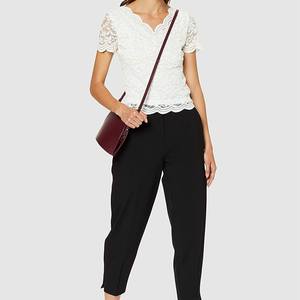 Nouveaux hauts courts décontractés Slim <span class=keywords><strong>Fit</strong></span> pour femmes chemises à lacets à manches courtes avec des t-shirts à <span class=keywords><strong>la</strong></span> mode - Product Image 4