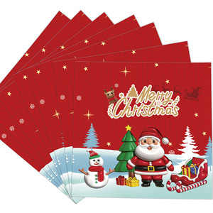 Platos de Papel de Navidad con Diseño de Papá Noel, Renos y Muñecos de Nieve, Juego de Vajilla Desechable para la Cena Navideña - Product Image 3