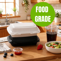 Boîte à lunch jetable avec couvercle articulé, compatible micro-ondes, sans BPA, en MFPP, pour camions de restauration rapide, conteneur à clapet pour plats à emporter, idéal pour les fêtes
