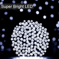 Guirlandes lumineuses solaires de Noël avec 8 modes et fonction mémoire pour décorations extérieures, guirlandes LED