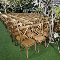 Chaises de salle à manger empilables en bois massif, style vintage américain moderne, pour café, terrasse extérieure, événements de mariage - Vente en gros usine