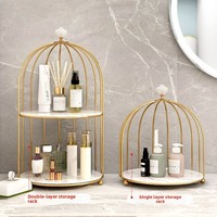 Organisateur de Comptoir de Salle de Bain en Fer Doré de Luxe, Vente Directe Usine, Support de Rangement Robuste pour Maquillage, Sans Assemblage, pour Grossistes