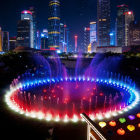 Fontaine interactive LED moderne en acier inoxydable de luxe pour l'extérieur, résistante au feu, pour plaza, parc, projet commercial