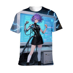 T-shirt Personalizzate da Uomo con Stampa <span class=keywords><strong>Anime</strong></span> 3D, T-shirt a Maniche Corte con Stampa Digitale a Sublimazione All-Over Estiva - Product Image 3