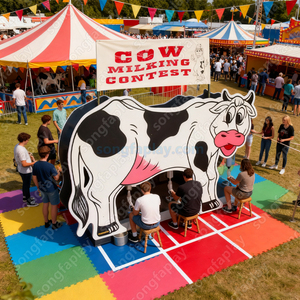 Máquina de Juego de Competición de Ordeño de PVC |   Concurso de Ordeño de Vacas, Carrera Doble |   Juego Interactivo de Carnaval al Aire Libre para Eventos y Fiestas | - Product Image 3