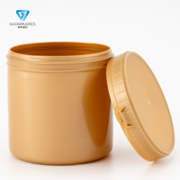 Pots en plastique dorés de 1L pour cosmétiques, petits pots avec couvercle à vis