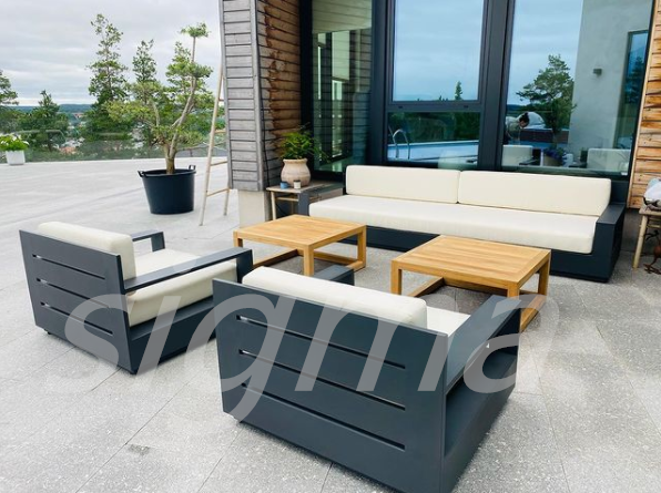 luxury garden set 3 pieces cast aluminum patio furniture covers waterproof high quality modular sofa sets for outdoor