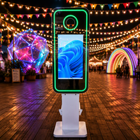 Machine Photobooth LED Haut de Gamme avec Écran Tactile, Miroir LED 21,5 Pouces et Appareil Photo Reflex Numérique