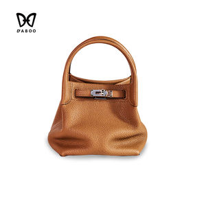 Bolsos de Hombro de Diseñador de Cuero Vacuno Genuino Hechos a Mano de Moda, Bolsos de Cubo de Cuero Casuales de Lujo para <span class=keywords><strong>Mujer</strong></span> al por Mayor - Product Image 1