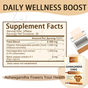 아슈와간다 경구 필름 스트립 빠른 작용 적응증강 지원 즉시 용해 무설탕 & 비건 - Product Image 5