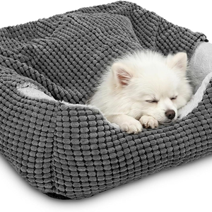 Yumuşak Yün Peluş Mağara Köpek Yatağı Sıcak Kapalı Kapüşonlu Örtü Rahat Yuva Kaymaz Taban Yıkanabilir XL Orta/Büyük Boy Köpekler İçin - Product Image 5