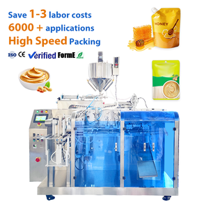 Máquina de llenado y sellado de miel de rendimiento estable, máquina de envasado Doypack para mantequilla de cacahuete con sellado de 3/4 lados - Product Image 1