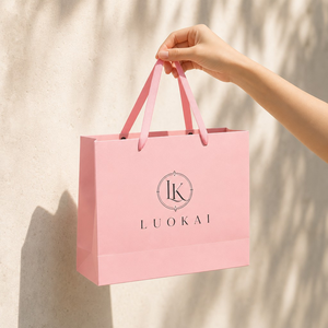 Low MOQ Custom Pink <b>Bag</b> Jewelry Paper <b>Bag</b> 250gsm <b>White</b> Card Small <b>Gift</b> Packaging with Logo for Boutique Store - Product Image 3
