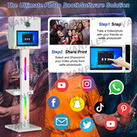 Cabina de Fotos con Pantalla Táctil Espejo de 15.6 Pulgadas, Modelo 2026 |   Espejo Mágico para Bodas |   Compatible con DSLR + Impresión Instantánea + Wi-Fi