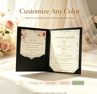Suite d'invitations de mariage : Cartes de chronologie, RSVP et codes vestimentaires personnalisées, design créatif et élégant en papier, estampage à chaud doré, Invito Nouvel An