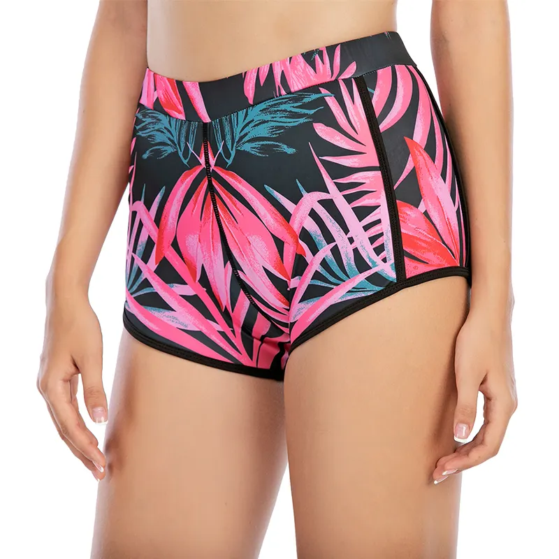 Pantalones cortos de baño de LICRA para mujer, shorts de tabla de surfista con estampado completo personalizado