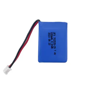 Lithium Battery Supply Chain Customized UFX 702535-2S 650mAh 7.4V Batteries