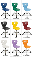 Chaise d'école avec siège en plastique, structure métallique, ergonomique, empilable, design moderne, durable, pour usage commercial, maison, bureau, salon, salle de sport, appartement