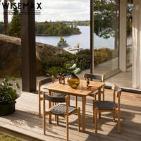 WISEMAX FURNITURE Meubles d'extérieur de haute qualité, ensemble de table et de chaises de salle à manger, chaise de jardin en bois imperméable, table de jardin pour patio