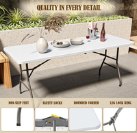 Table pliante populaire en plastique HDPE de 181 cm pour les fêtes en plein air