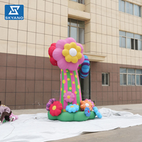 Modèle de fleurs gonflables géantes personnalisées pour la décoration de scène d'événements en plein air