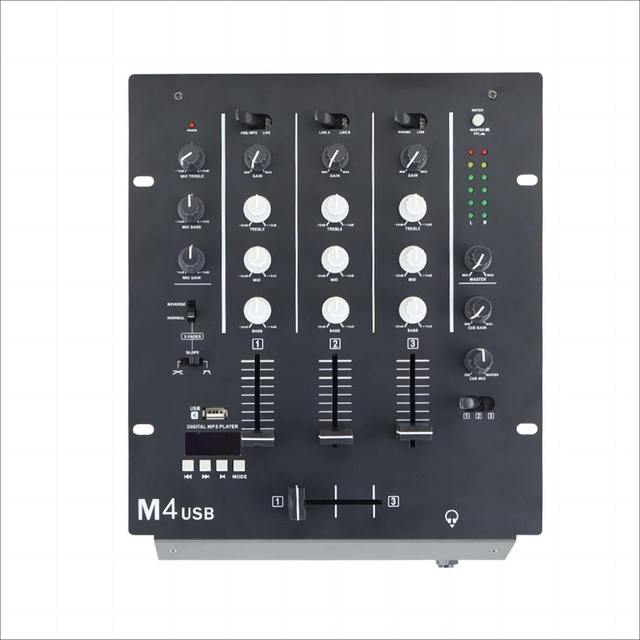 M4 Advanced USB 4-Channel DJ Mixer Controller Digital Sound Console for Professional Audio Sound Cards Setup