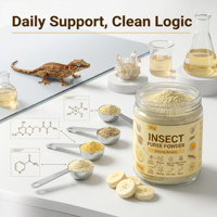 Poudre d'insectes pour reptiles, gecko, petit lézard, pâte de fruits, purée, santé intestinale, soutien digestif, soutien immunitaire, stimulation de l'énergie, métabolisme