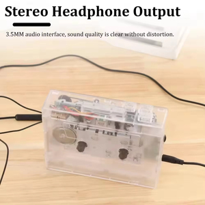 Reproductor de Casetes Transparente Retro Walkman con Auto Reverse, Grabador de Música Estéreo Portátil, Compatible con Tarjetas USB y TF, Convertidor de MP3 - Product Image 4