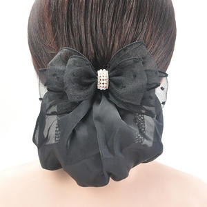 Ruban coréen fleur Tulle nœud papillon épingles à cheveux nœud <span class=keywords><strong>chignon</strong></span> filet Snood pince à cheveux accessoires de cheveux pour femmes coiffes de <span class=keywords><strong>mariage</strong></span> - Product Image 5