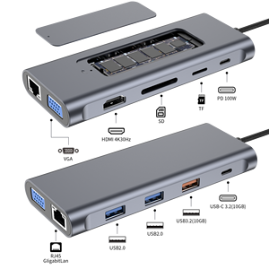 15-in-1 <span class=keywords><strong>Thunderbolt</strong></span> 4 Docking Station | kép 4k hiển thị HDTV/DP, 10gbps USB, 100W PD, M.2 NVMe SSD, SD/TF, Gigabit LAN, âm thanh - Product Image 4