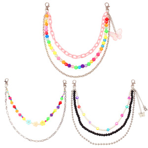 Cadena de cintura para mujer Yueli, moderna, de varias capas, con cuentas y dije de mariposa, estilo hip hop, para uso diario. - Product Image 1