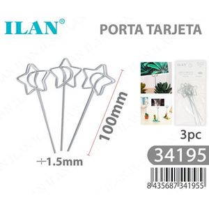 Portacarte ILAN con design stella e luna 100mm 3 pezzi per fiori secchi - Product Image 3
