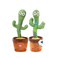 Cactus Danseur Électronique Populaire en Peluche, Rembourrage Coton PP, Chante, Enregistre et Répète, Idéal Cadeau pour Enfants