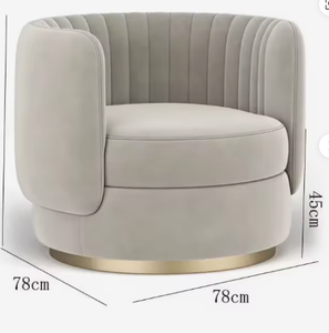 Modern Velvet Swivel Accent Chair Tufted Lounge Armchair Metal Base for Living Room Hotel Apartment - Product Image 3
