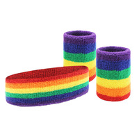 Nouveaux sports en cours d'exécution extensible coloré arc-en-ciel bandeaux bandeaux
