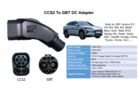 Connecteurs pour véhicules électriques Longood 2026 CCS2 vers GBT, adaptateur de charge rapide pour véhicules électriques, 1000V 300A, certifié CE