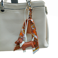 Nouveau porte-clés décoratif en cuir PU, motif Teckel, utilisable comme écharpe, bracelet, breloque de sac, figurine ou accessoire pour étui de téléphone portable et sac à main