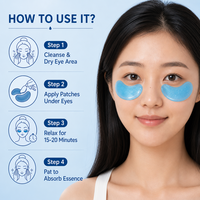 Patchs Hydrogel Contour des Yeux OEM Marque Privée GHK Cu Peptide de Cuivre Centella Caféine Acide Hyaluronique Anti-Âge Cernes et Poches