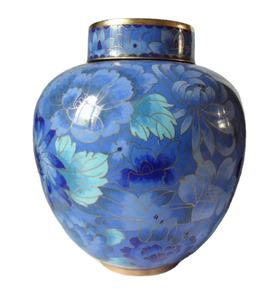 Urna/Vaso Tradizionale Floreale Blu in Cloisonné per Adulti per Cremazione (Cloisonné N. P145) - Product Image 3