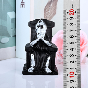Artesanía de Cristal de Alta Calidad al por Mayor, Obsidiana Negra con Tallado de Forma de Muerte Blanca para Decoración - Product Image 4