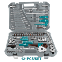 Juego de Llaves Multifuncional JCTOP de 121 Piezas para Reparación de Automóviles, Caja de Herramientas Manual Universal, Herramientas Manuales Pequeñas, Incluye Juego de Vasos