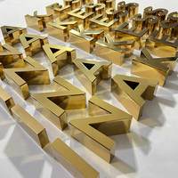 Lettres 3D en acier inoxydable de petite taille, non lumineuses, personnalisées, logo métallique pour boutique de bijoux, présentoir mural