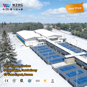 อาคารกีฬาเคลื่อนที่ชุบสังกะสีสำหรับสวนสาธารณะ พร้อมหลังคาแผ่นแซนวิช PU ทนลม 120 กม./ชม. จากผู้ผลิต - Product Image 1