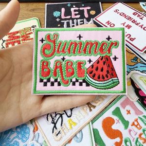 New Embroidery Iron on Summer Watermelon Ice Lolly Let Them Mama Patch for Clothes Hat Decoration - Product Image 4