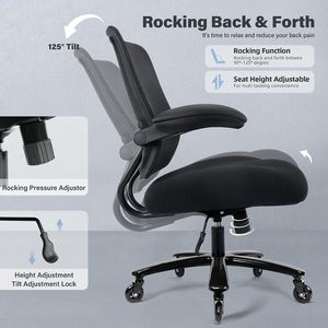 Silla de Oficina Ergonómica de Malla con Respaldo Alto, Reposabrazos Ajustables y Capacidad de 500 Libras, Silla Giratoria para Oficina en Casa - Product Image 3